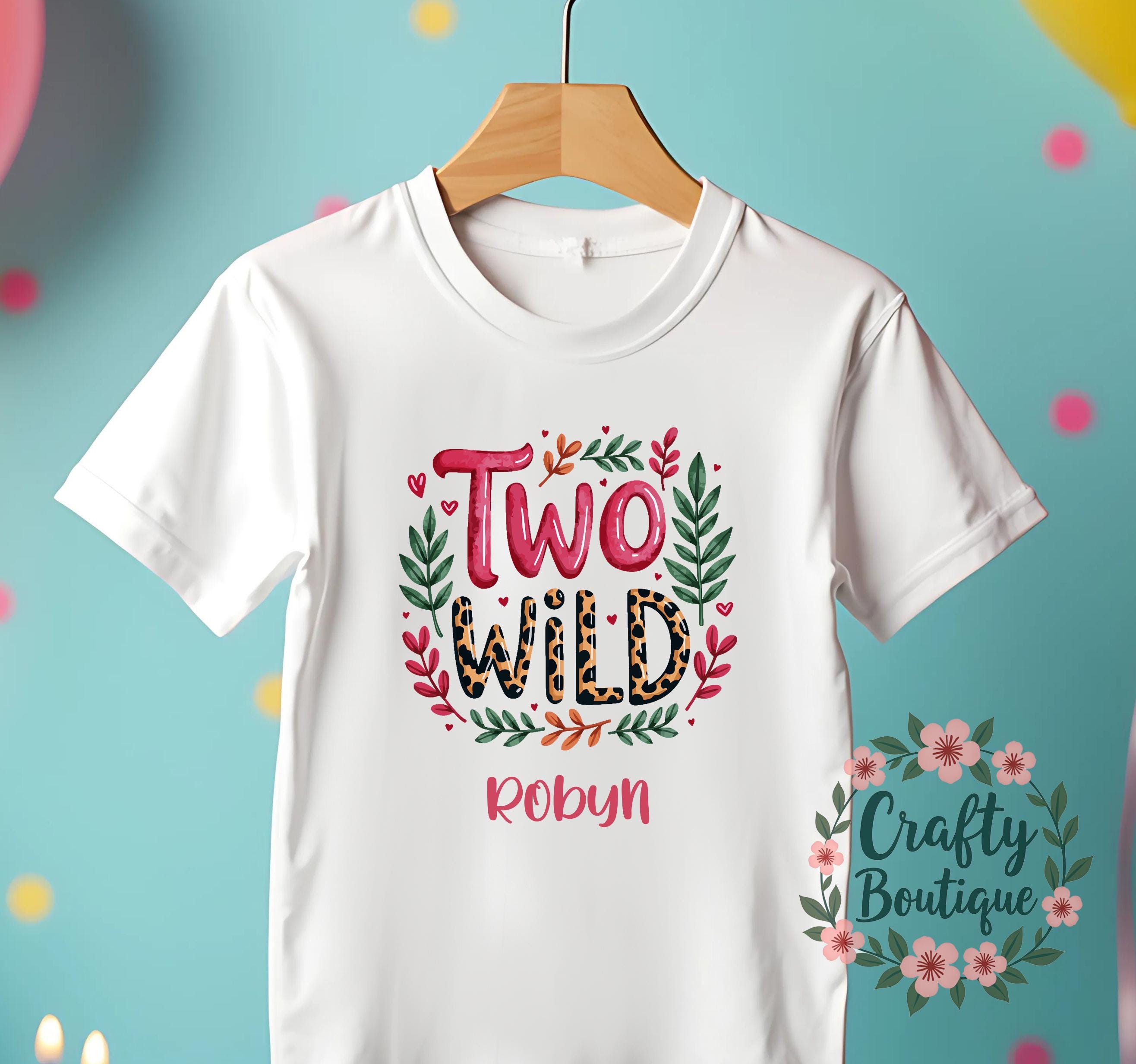 2nd Birthday t shirt, Two Wild Shirt, Personalised Birthday Gift, 2 Year Old Jungle Theme Tee, Girls Party T Shirt, I am Two Outfit   1234