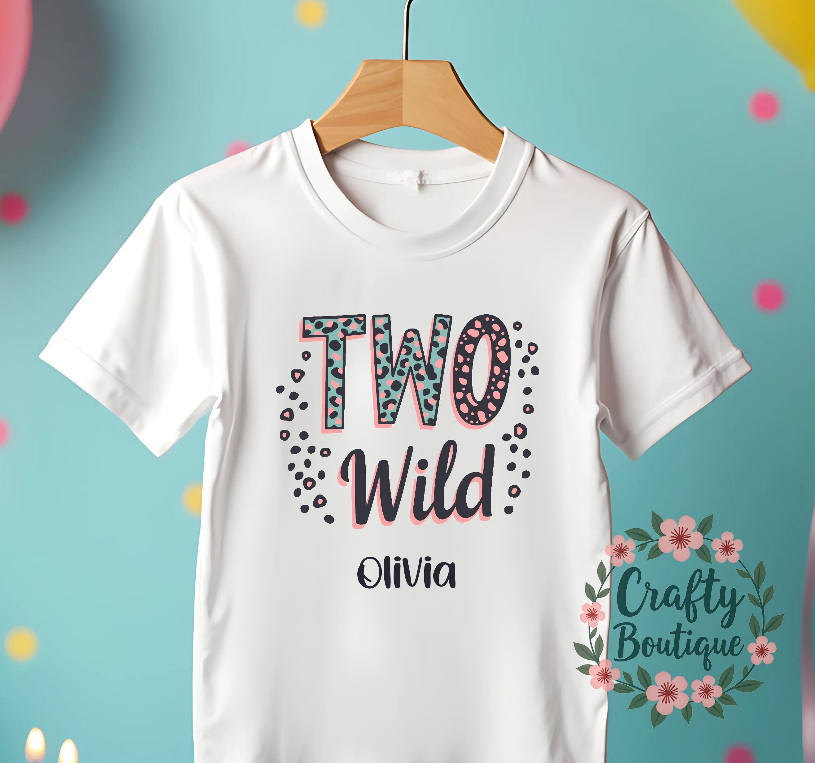 2nd Birthday t shirt, Two Wild Shirt, Personalised Birthday Gift, 2 Year Old Jungle Theme Tee, Girls Party T Shirt, I am Two Outfit   1242