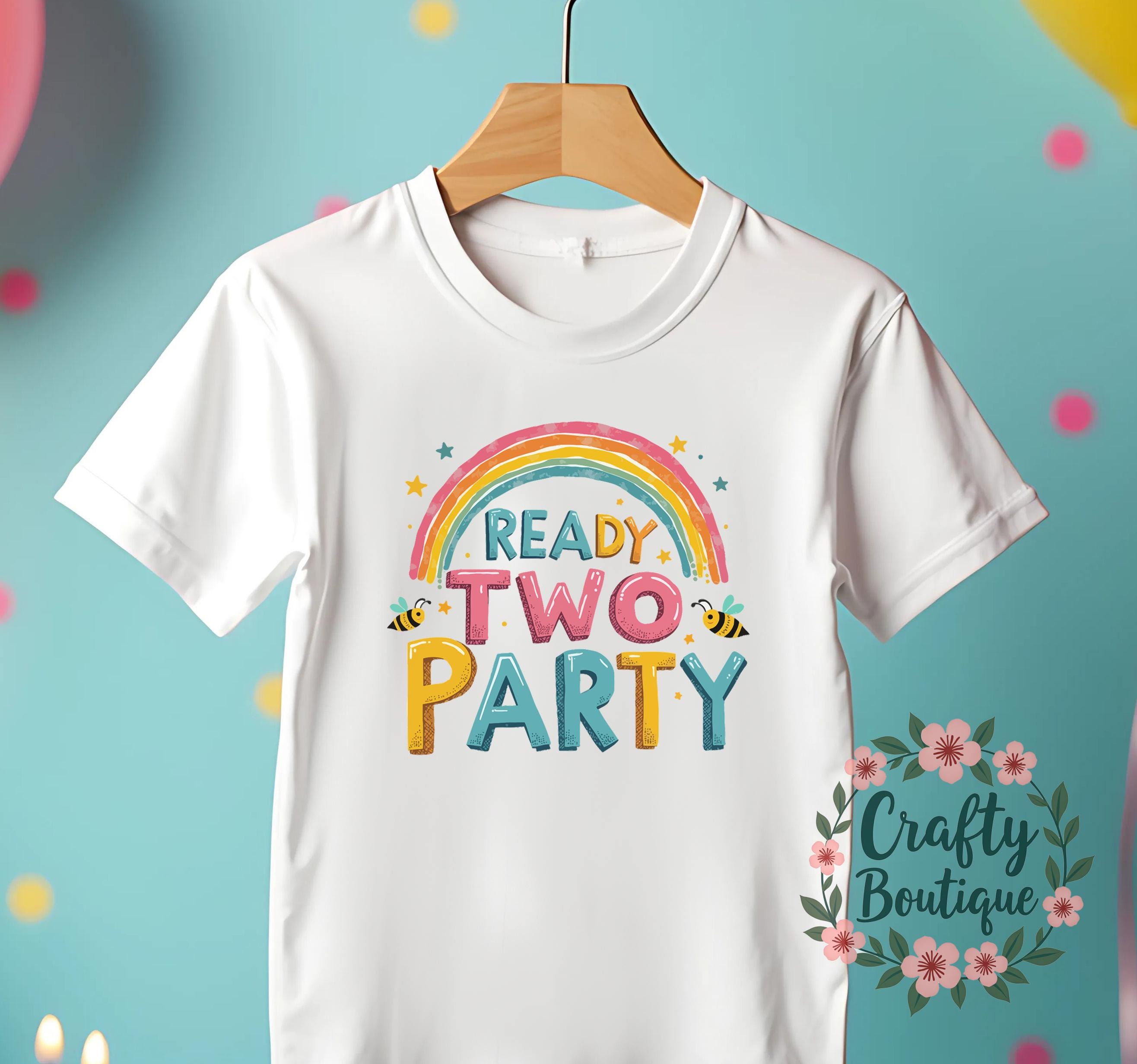 2nd Birthday, Ready TWO Party, Girl&#39;s Second Birthday, Age 2 Tshirt, Two Year Old Shirt, Girls Birthday Party Outfit, Cute Bday Tee   1270