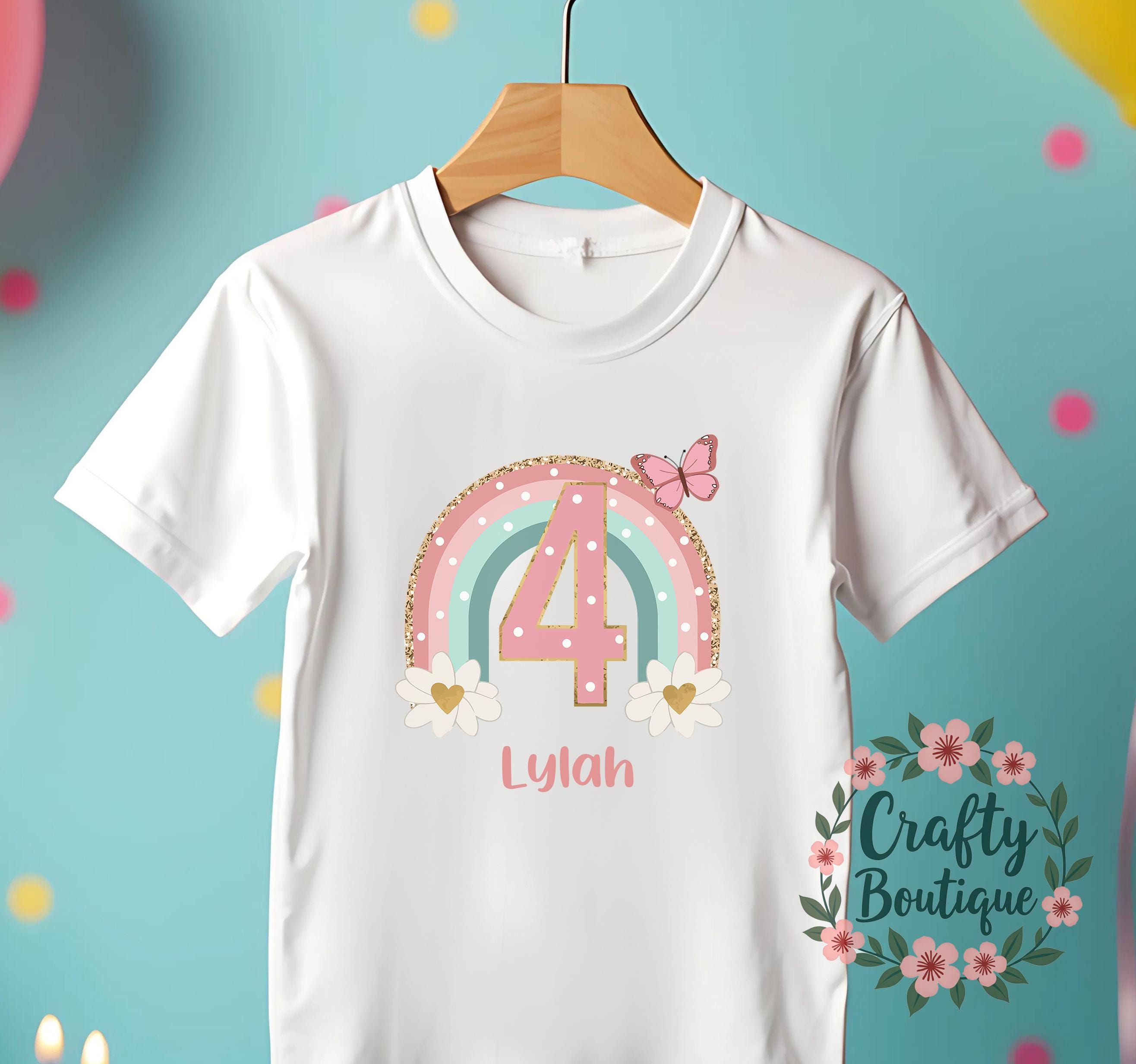 4th Birthday Tshirt, Girls Birthday Outfit, Fouth Birthday Shirt, Kids Birthday Shirt, I am 4 Tee, Personalized Girl Birthday Tee   1366