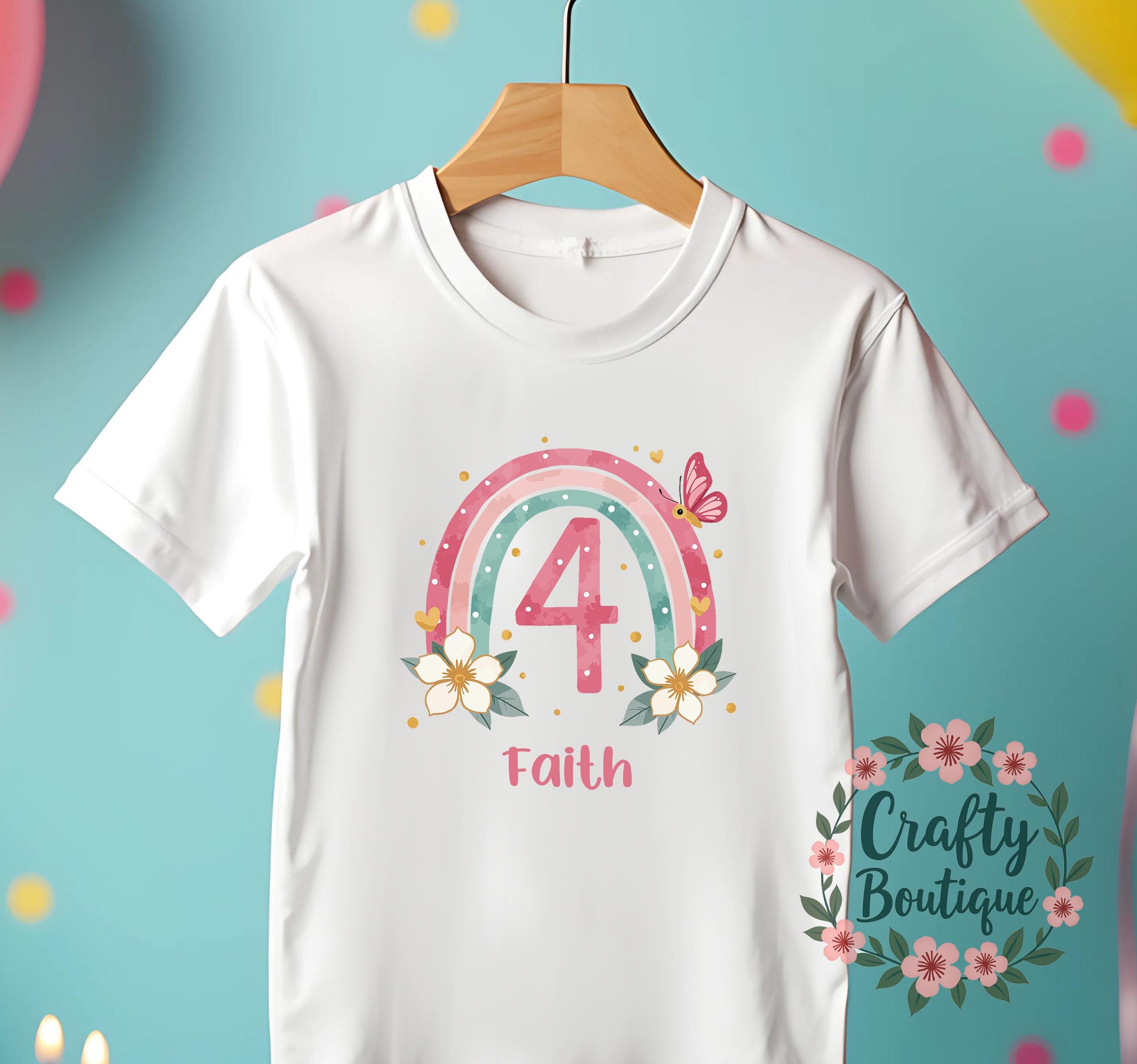4th Birthday Tshirt, Girls Birthday Outfit, Fouth Birthday Shirt, Kids Birthday Shirt, I am 4 Tee, Personalized Girl Birthday Tee   1365