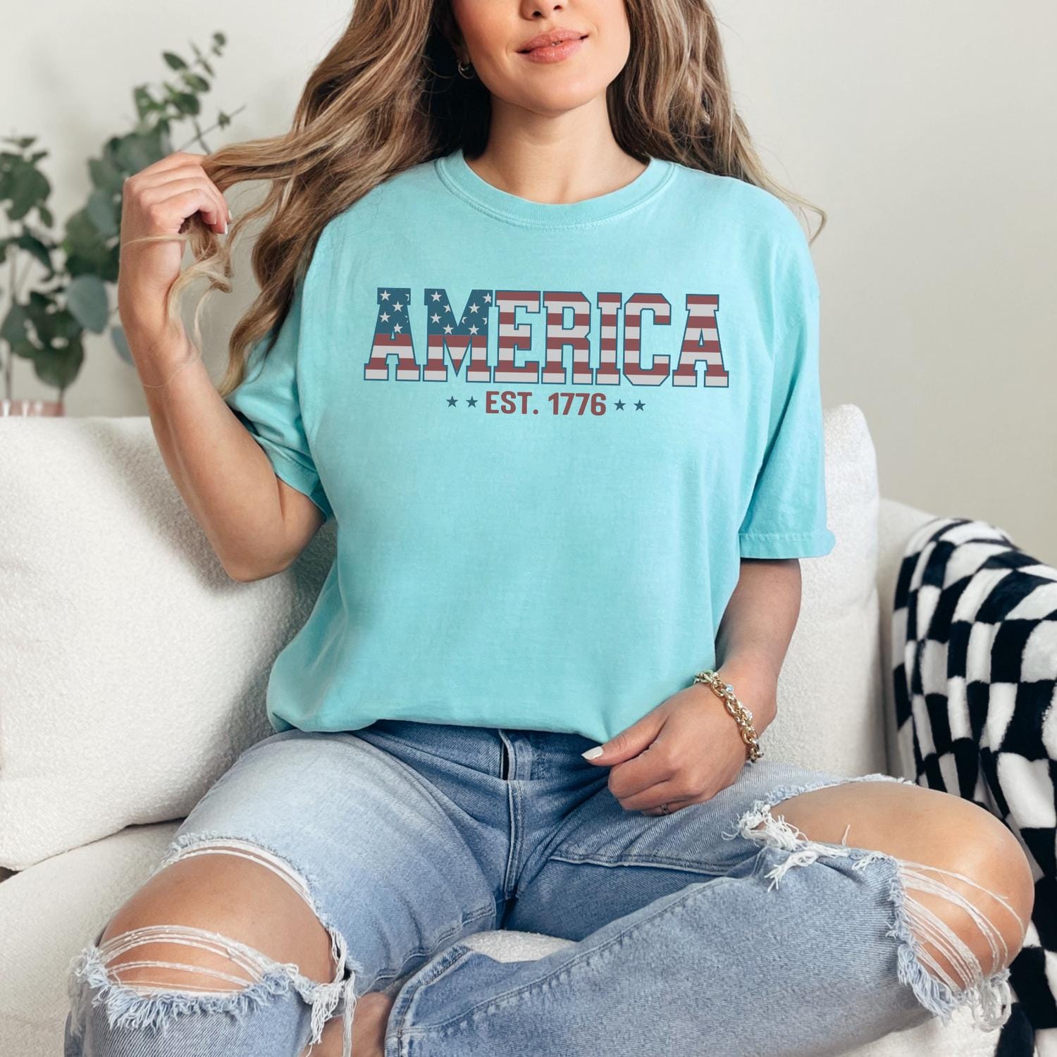 4th of July 1776 Shirt for Men and Women, Fourth of July Unisex Eagle Shirt, USA Patriotic Shirt, America Land of the Free