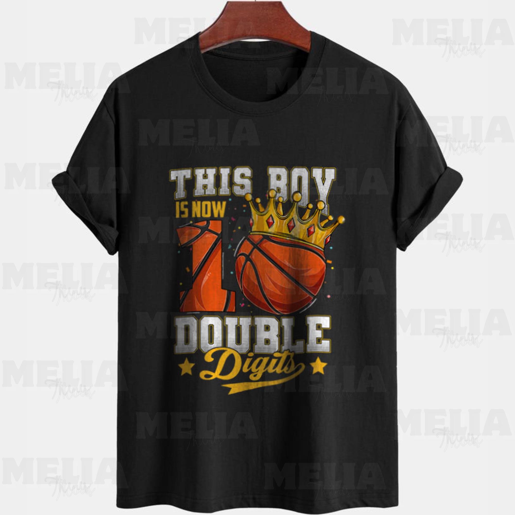 10th Birthday Basketball PNG Design for T Shirts | Double Digits Boy Birthday Graphic | Kids Age 10 Digital Download | Sport Party Art