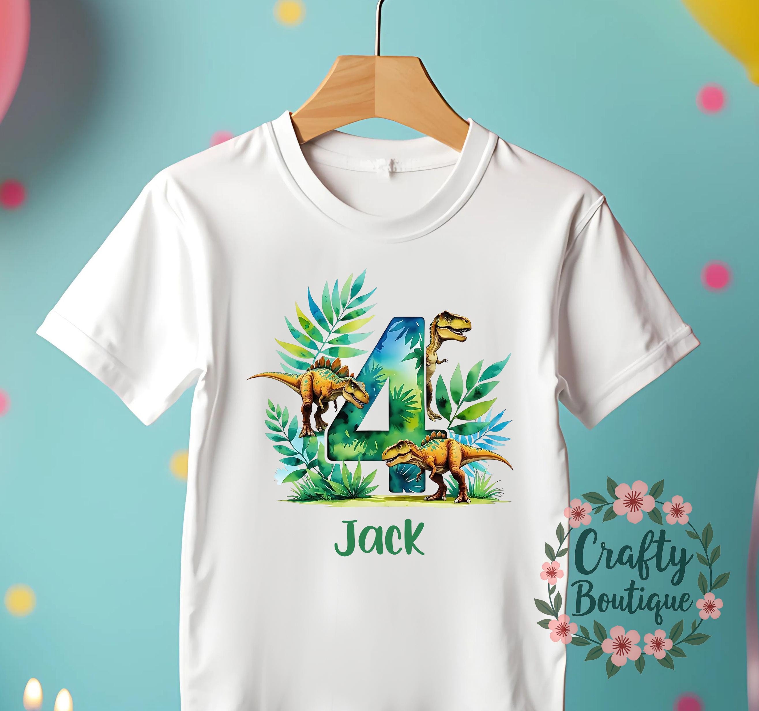 4th Birthday Tshirt, Dino Four Shirt, Dinosaur Birthday Gift, Personalised Party Outfit, I am 4 Tee, Boys Birthday Top, Roar Four   1420