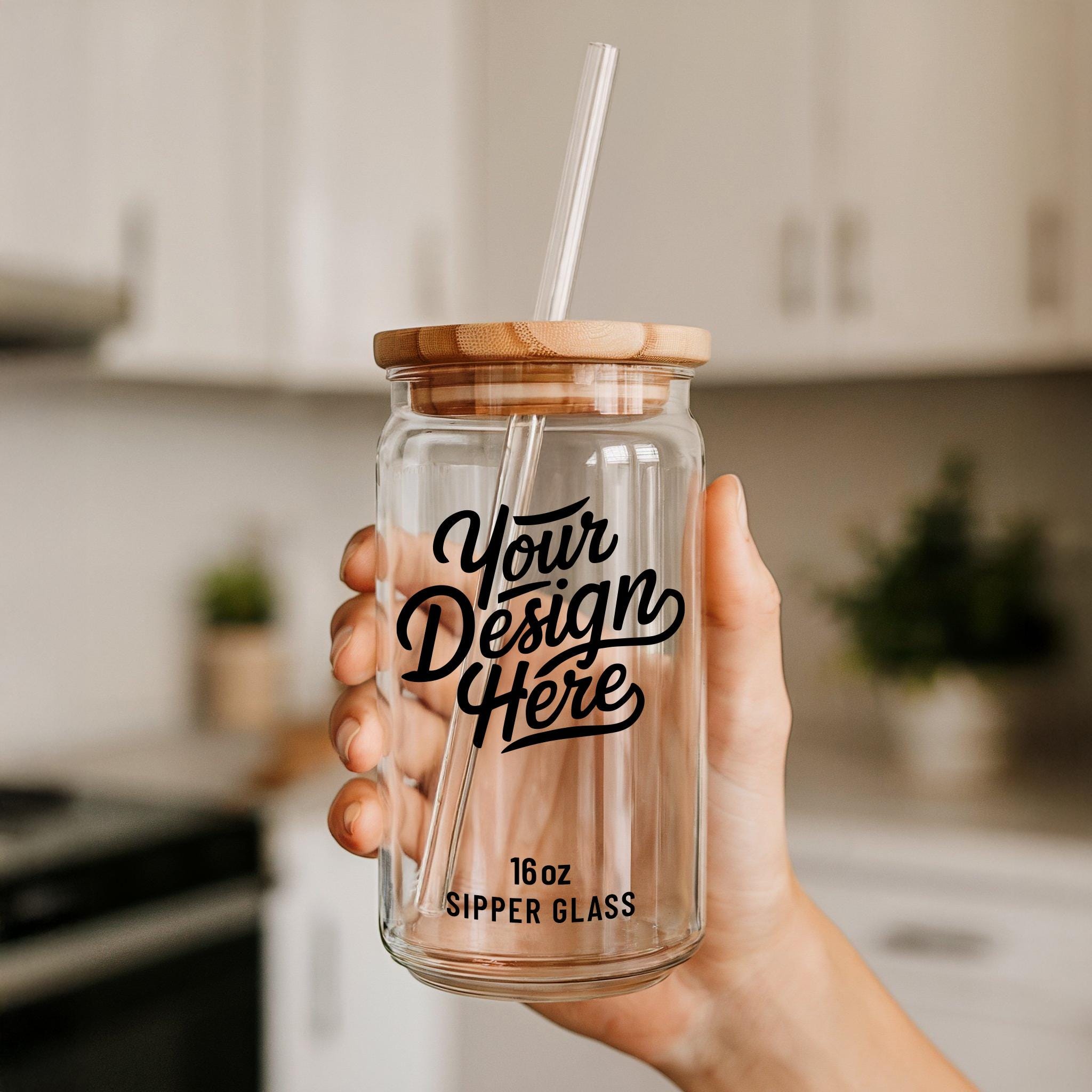 16oz Sipper Glass Can Mockup, 16oz Glass Beer Can Mockup, Printify POD 16 oz Libbey Sipper Glass Tumbler Can Template Best 16oz Glass Mockup