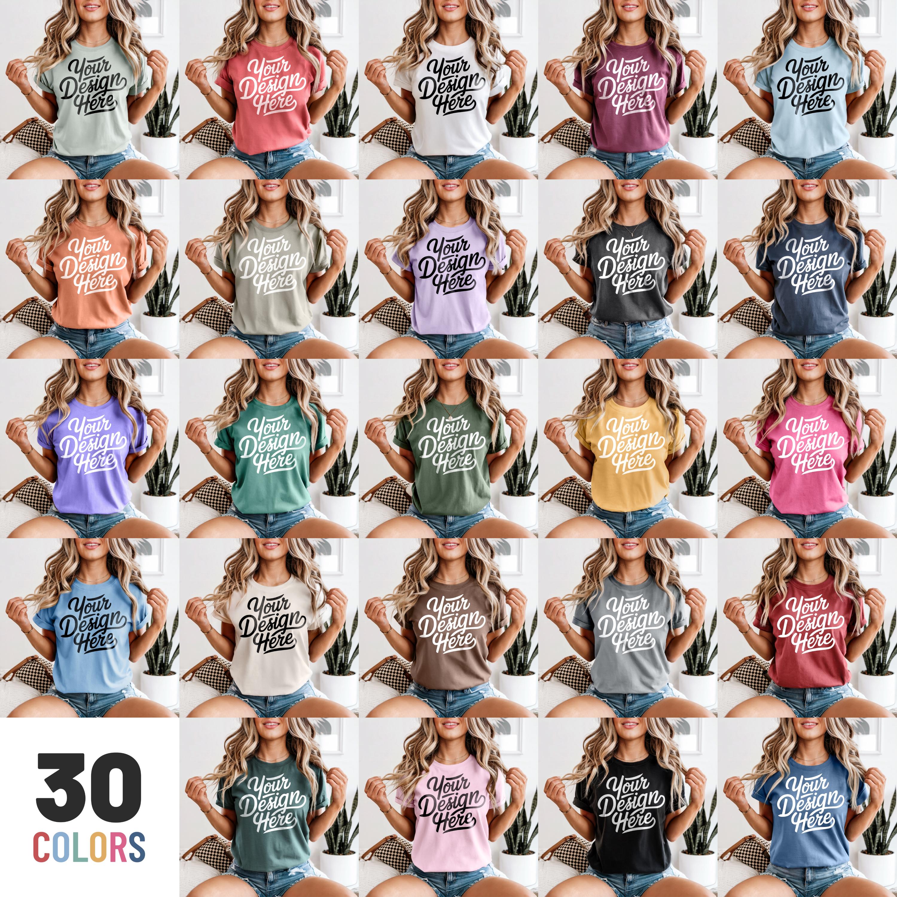 30 Colors  1717 Mockups, TShirt Mockup Bundle, 1717  Bundle, POD Mockup, Boho Aesthetic T Shirt CC Mockup Bundle