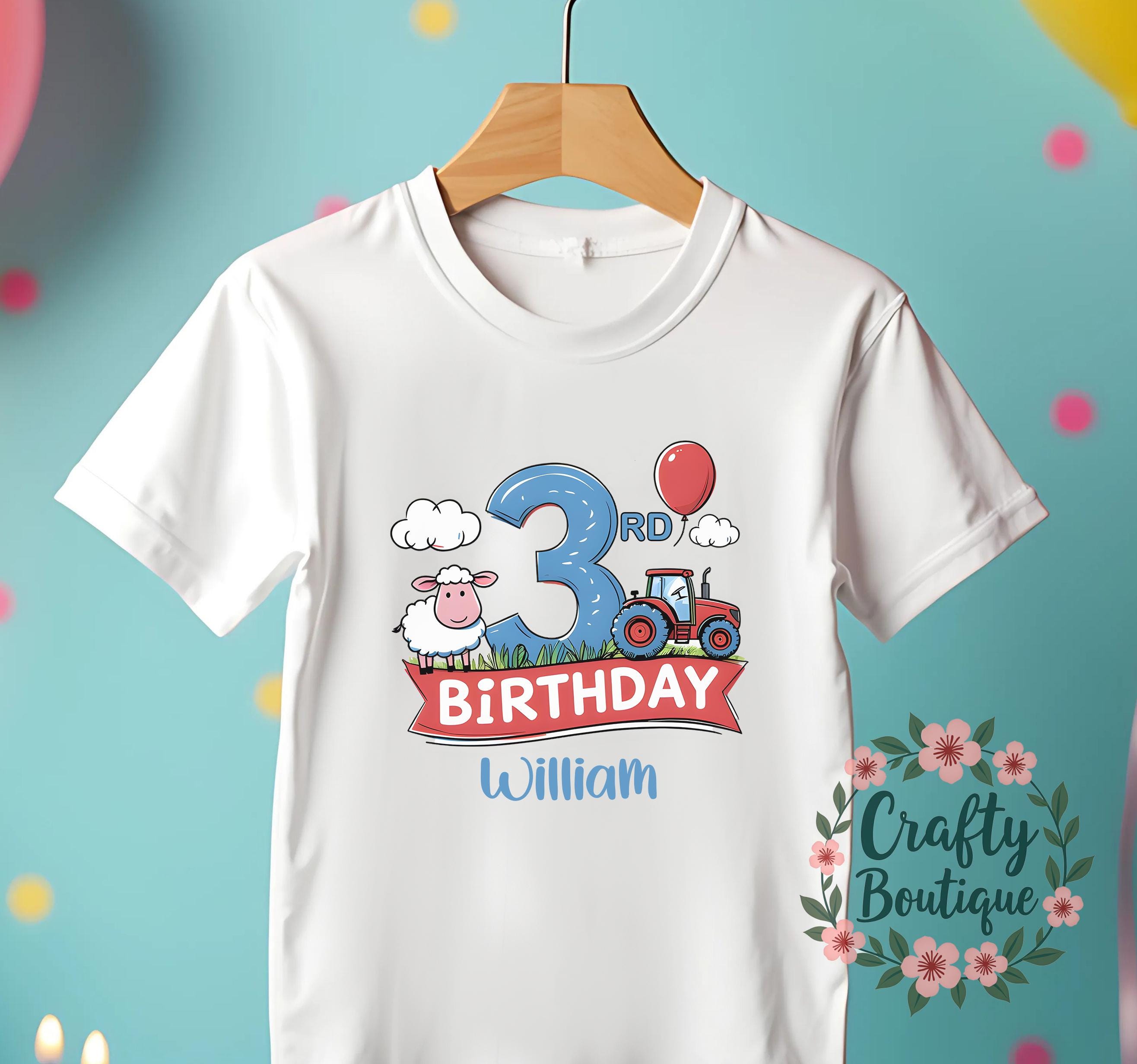 3rd Birthday Tshirt, Boys Birthday Outfit, Third Birthday Shirt, Farm Tractor Gift, I am Three Tee, Personalized Farm Birthday Tee   1446