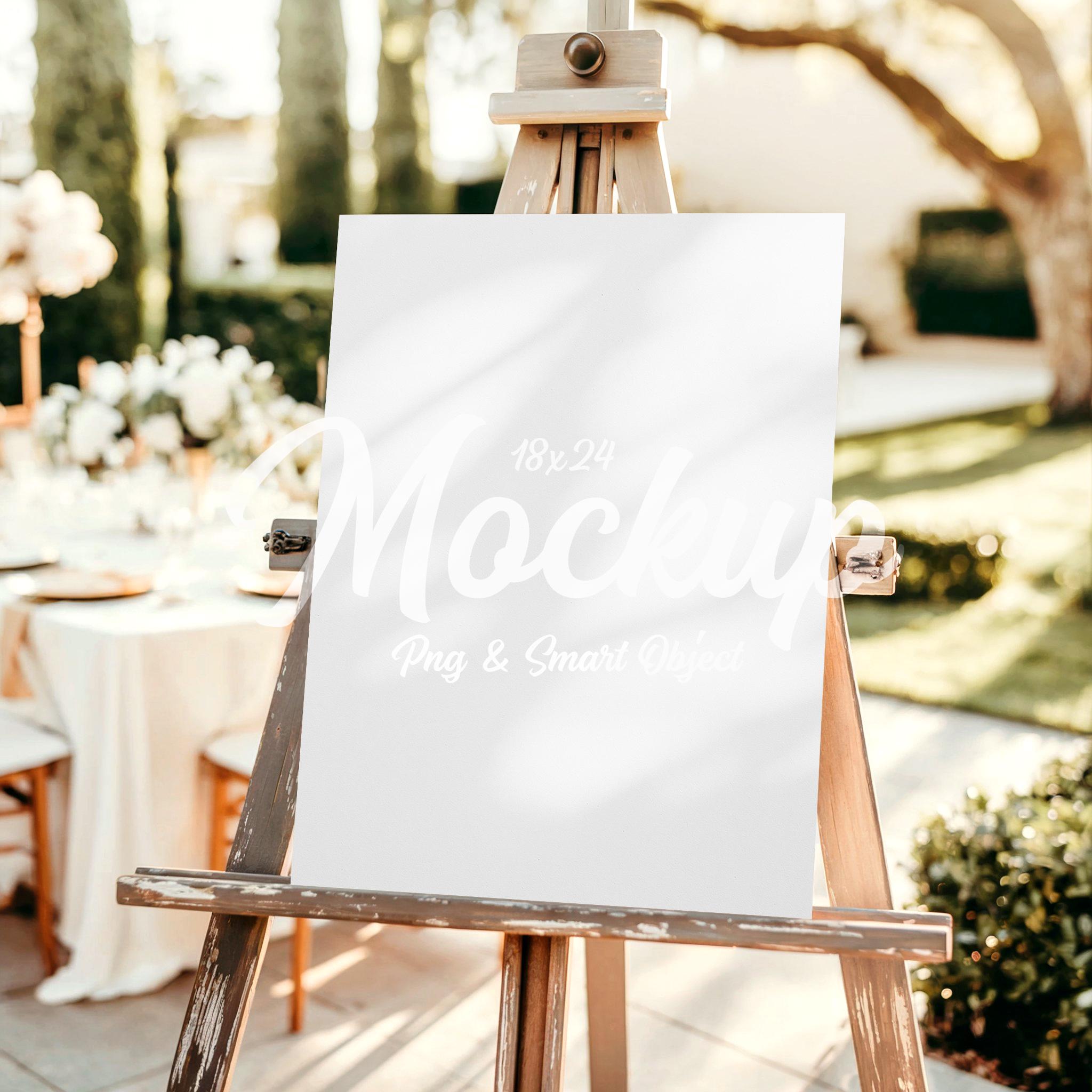 18x24 Wedding Poster Mockup, Wedding Welcome Sign Template, Event Sign Mockup, Boho Wedding Seating Chart Mockup, Minimalist Sign Mockup PSD