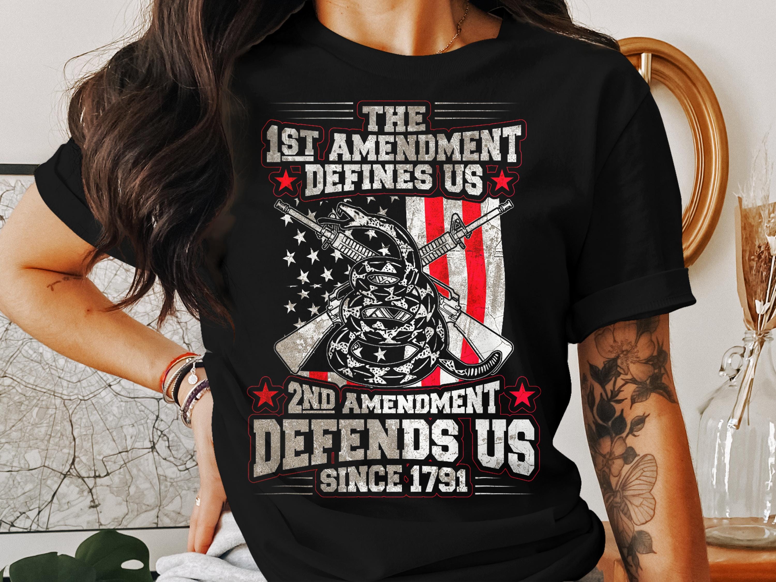 1st 2nd Amendment T Shirt, Patriotic American Tee, Rights Tee, Liberty T Shirt, USA Flag T Shirt, Constitution Tee, Gun Rights