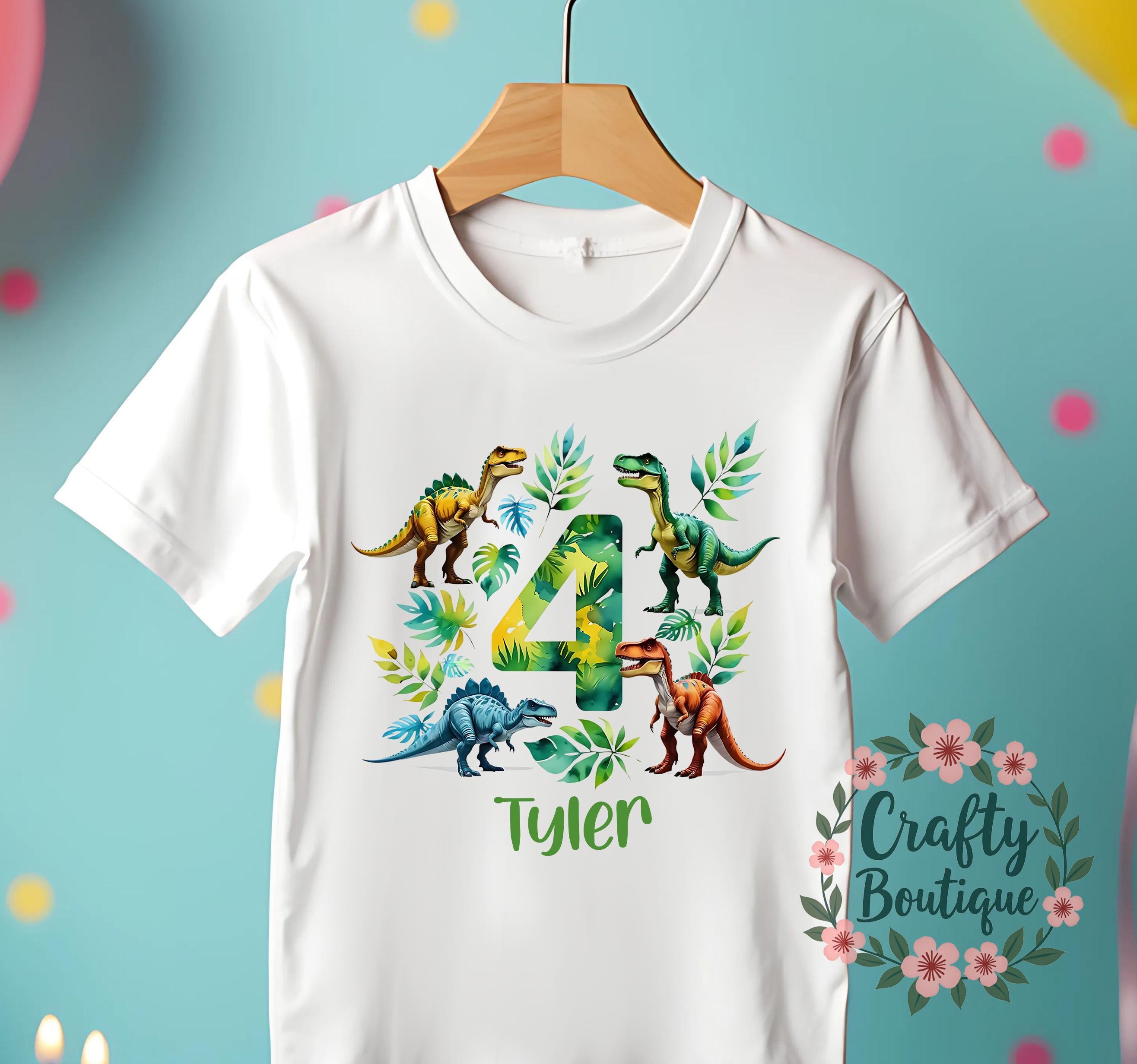 4th Birthday Tshirt, Roar I am Four Shirt, Dinosaur Birthday Gift, Personalised Dino Outfit, I am 4 Tee, Boys Birthday Top    1409